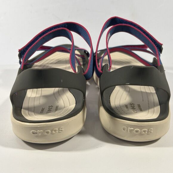 Crocs Swiftwater Webbing Womens 9 Sandals Candy Pink Style 204804 Adjustable - Picture 3 of 10